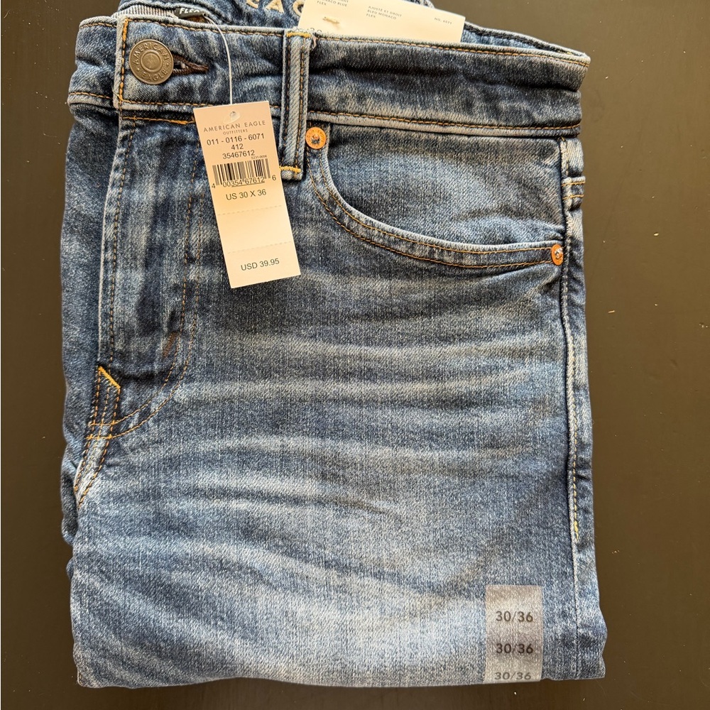 American Eagle Outfitters Men's Classic Blue Slim Straight Jeans